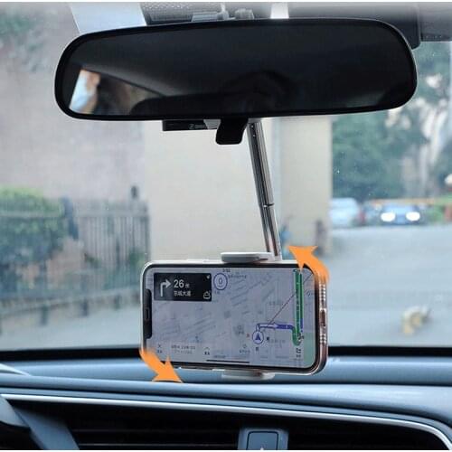 Car Mobile Phone Bracket Automobile Rearview Mirror Buckle Type Navigator Bracket Car Phone Holder Stand Adjustable Support