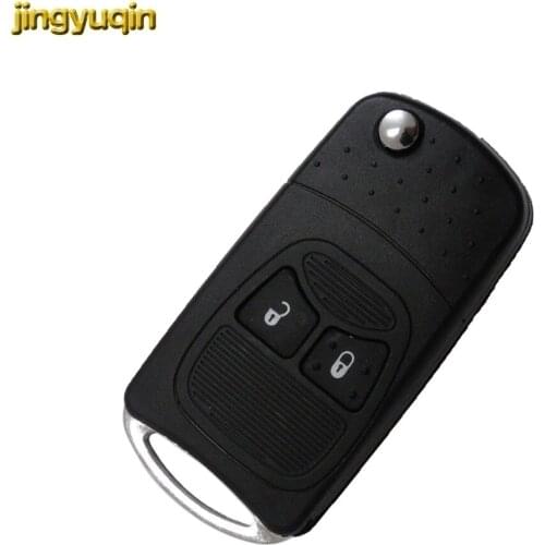 Jingyuqin 10pcs 2 Buttons New Modified Flip Folding Key Shell For Chrysler For Jeep Compass Wrangler Patriot Remote Key Case Fob