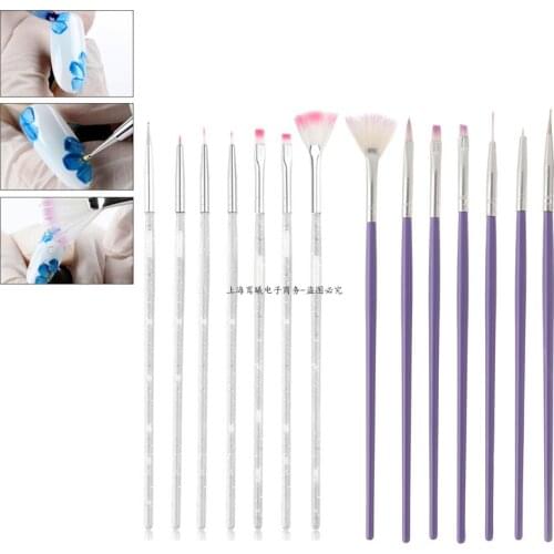 New 7Pcs Set Nail Art Brushes for Gel Polish UV Dotting Painting Drawing Pen Nail Tip for Beauty Manicure Nails Accessoires