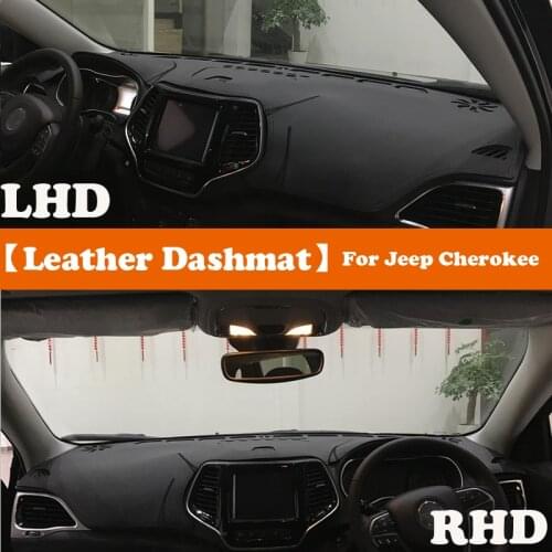 Leather Dashmat Accessories Car-Styling Dashboard Covers Pad Dash Mat Sunshade For Jeep Cherokee 2014 2015 2016 2017 2018-2021