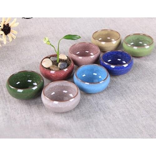 Ice-Crackle Porcelain Ceramic Flower Pot With Hole Home Decoration Mini Flowerpot For Succulents Fleshy Plants Planter SN1486
