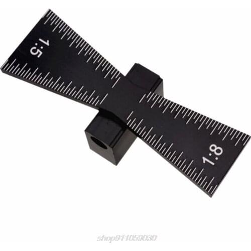 Swallow Tail Dovetail Marker Aluminum Alloy Hand Cut Wood Joints Meter Guide Tool with Scale Template Size N17 20 Dropship