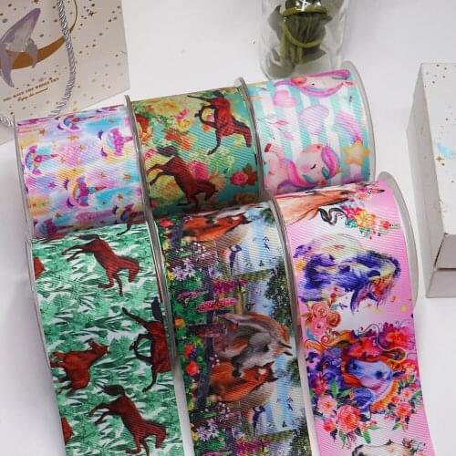 DIY Handmade Materials Printed Christmas Grosgrain Ribbon 50 Yard Per Size 54226