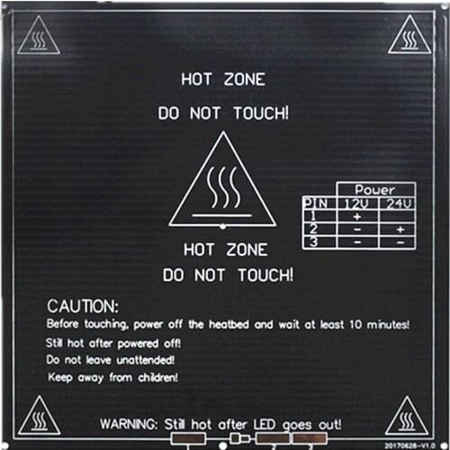 MK2 21.4*21.4cm heatbed 12/24V 3D printer accessories hot bed MK3 aluminum substrate heating bed reprap 224*214*3mm Right angle