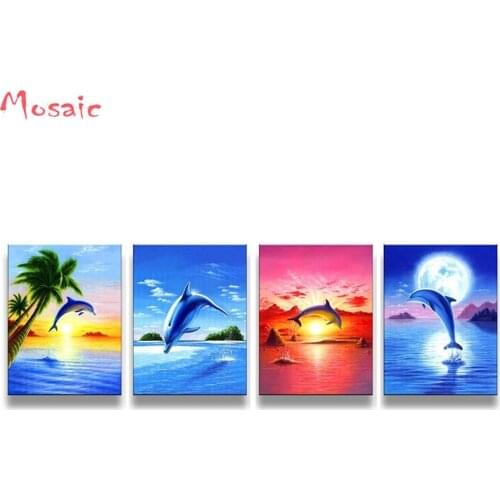 Diamond painting full square rhinestone 5d diy 4pcs Dark Forest Painting Wall Art cross stitch Embroidery mosaic needlework