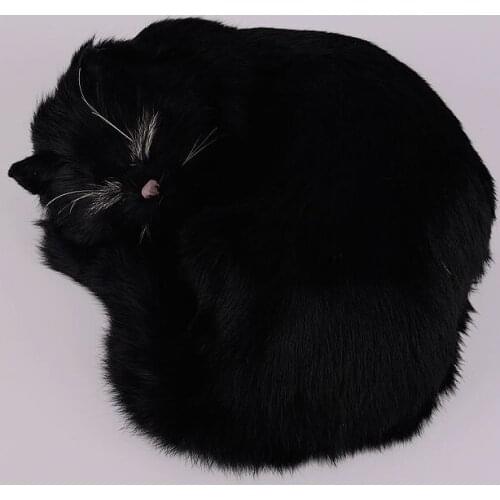 New simulation cat toy polyethylene & furs black sleeping cat doll gift 25x20x11cm 0981