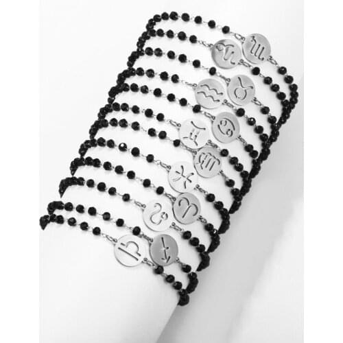 New Stainless Steel Bracelet For Women Korean Fashion Constellation Pendant Bracelets Jewelry Gift Hand Made Pulseras Mujer Moda