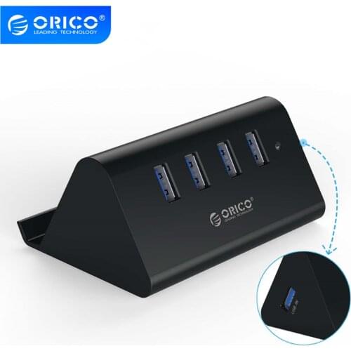 ORICO SHC-U3 High Speed Mini 4 ports USB 3.0 HUB with Phone Tablet Holder-Black/White