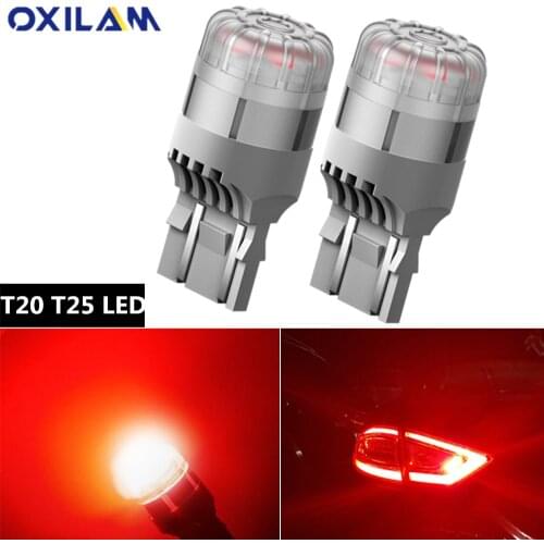 2X 7443 T20 W21/5W 7444 WY21W Led Car Bulbs Brake Light For Honda Mazda Ford Toyota 3157 P27/7W Led Auto Lamps Signal Lamp