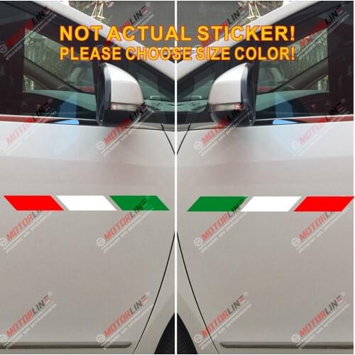 Pair Italy Italia Decal Sticker Car Vinyl Italian Flag mirror image pick size color die cut no background