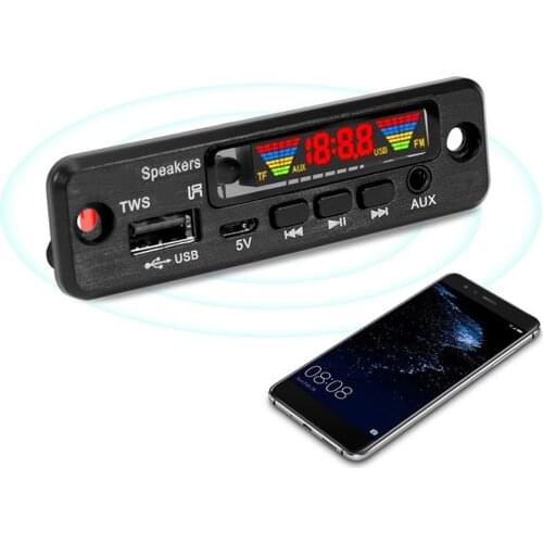 Color Screen 5V MP3 Decoder Board TWS Wireless 5.0 Audio Module Support APE USB AUX TF FM Radio For Car accessories