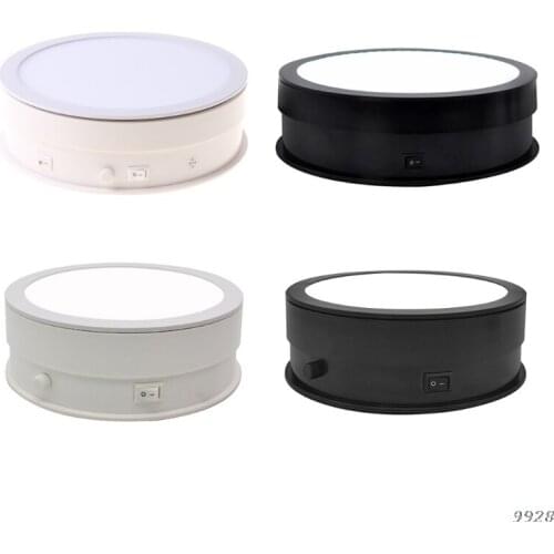 15/20cm Electric Turntable Display Stand LED Light Rotating Table Watch Bracelet Jewelry Holder for Photography Props