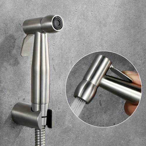 Latest All Stainless Steel Toilet Hand held Bidet faucet set ,Diaper Sprayer,Shower Shattaf Bidet Spray with holder 1.5m hose