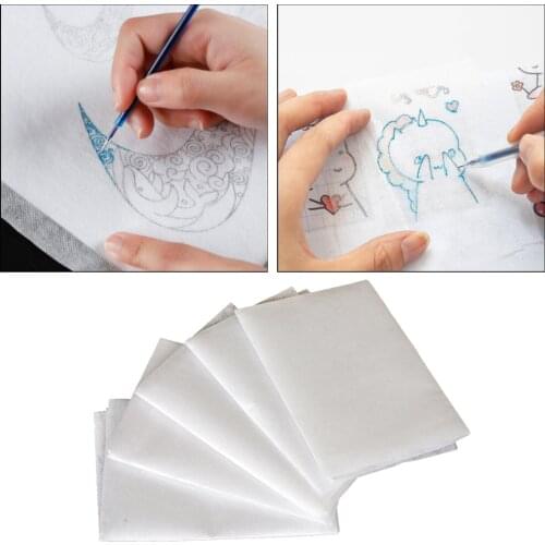 5 Sheets Transparent Tear Away Machine Embroidery Stabilizer Backing Topping Film Embroidery Paper Wash Transfers Paper Backing