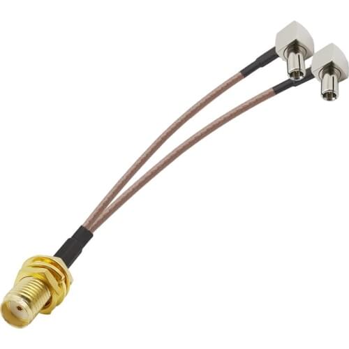 SMA -TS9 Connector SMA Female to Y Type 2 X TS9 Male Angle Splitter Combiner RG316 Pigtail Cable for HUAWEI For ZTE 3G 4G modem