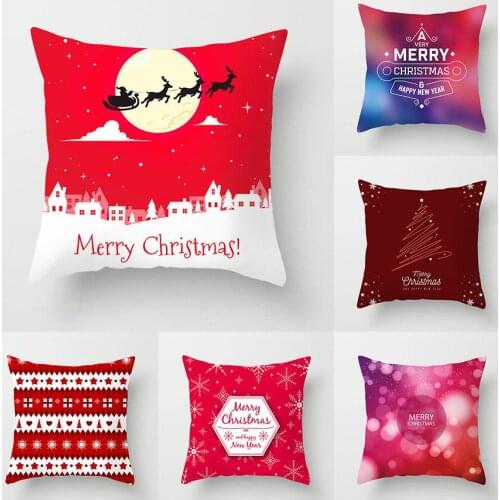 Hot Merry Christmas Decorative Pillowcases Polyester Christmas Santa Claus Throw Pillow Case Cover Pillowcase funda de almohada