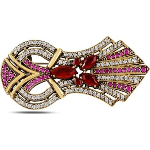 Silver 925 Sterling Zircon Cubic Zirconia Authentic Brooch