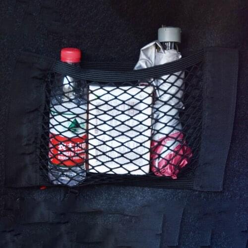 Car Back Rear Mesh Trunk Seat Elastic String Net Magic Sticker Universal Storage Bag Pocket Cage Auto Organizer Seat Back Bag
