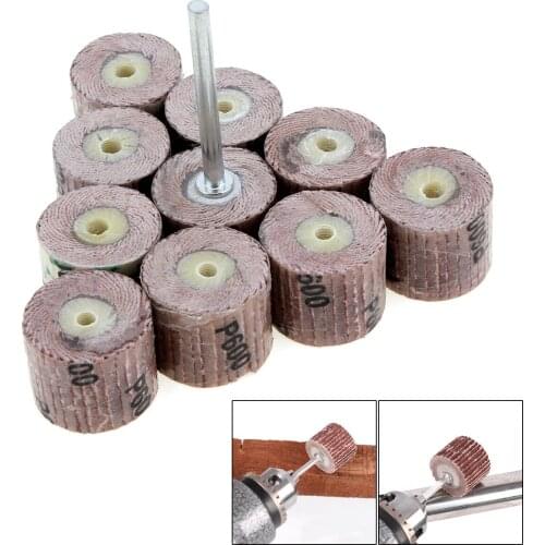 10pcs 600 Grit Flap Sanding Wheel Grinding Disc with 3mm Arbor for Rotary Tool / Mini Drill