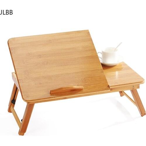 Ergonomics Adjustable Laptop Desk Pure Yellow Bamboo Table Foldable Breakfast Serving Bed Tray Cozy USA Russia Stock
