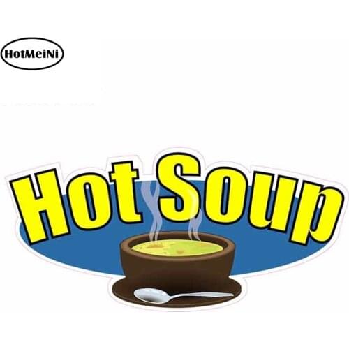 HotMeiNi 13cm x 6.2cm For Hot Soup Concession Personality Creative Stickers Vinyl Car Sticker Car Accessories Car Decoration