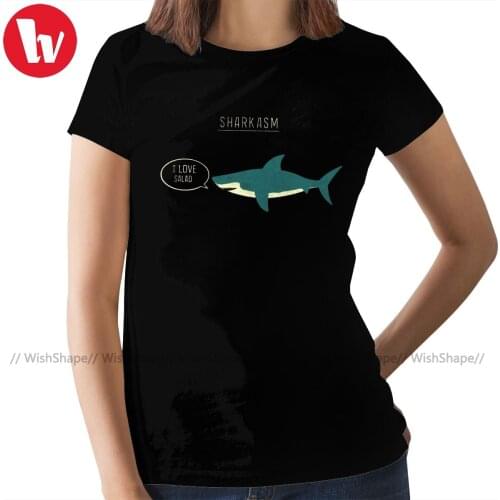Shark T-Shirt Sharkasm T Shirt Graphic O Neck Women tshirt Purple Summer New Fashion Ladies Tee Shirt
