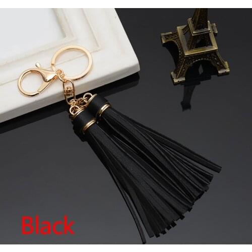 Leather Tassel Women Keychain Bag Pendant Alloy Car Bag Hanging Pendant Ornaments Gift For Women Girls Trinket