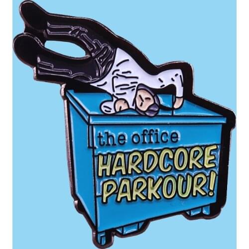 The Office Hardcore Parkour Hard Enamel Brooch Pins Badge Collar Lapel Pins Alloy Metal Fashion Jewelry Accessories