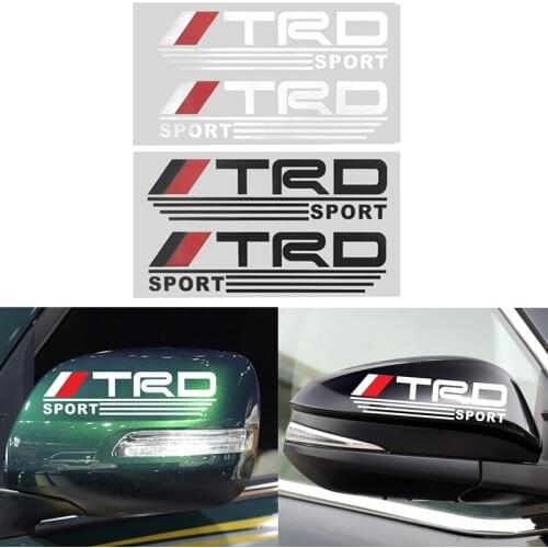 2pcs Car TRD Logo Car Rearview Mirror 3D Stickers Funny Character Decoration For Toyotas TRD Car Accessories Automobile goods
