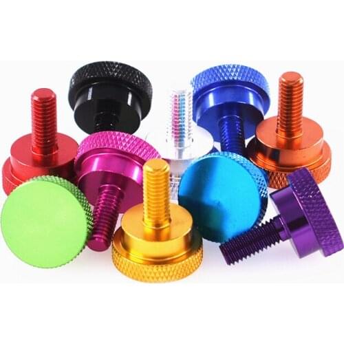 2Pcs M6x15mm 6061 Aluminum Alloy Screw High Head Knurled Step Screws Handle Knob Multicolor Bolts