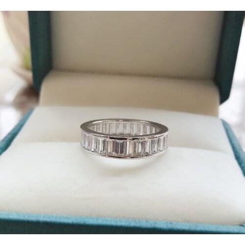 2021 New 925 Silver Square Wheel Shape Simulated Moissanite Ring For Women Man Attend The Cocktail Party To Give Gifts Jewelry