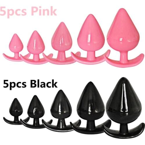 5pcs/set Silicone Butt Plug Anal Plug Tail Dildo Sex Toys For Woman Men Prostate Anus Dilator Tools For Gay Trainer Sex Shop