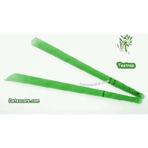 51 pairs/lot tea tree trumpet ear candle,burning smoke free, top quality ear wax candling wit CE approval and 20 protective disc