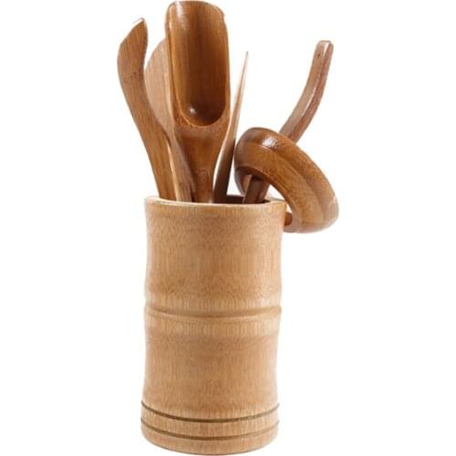 6 Pieces Tea Tools Set of Six Bamboo Crafts Tea Utensils Tea Needles Suit