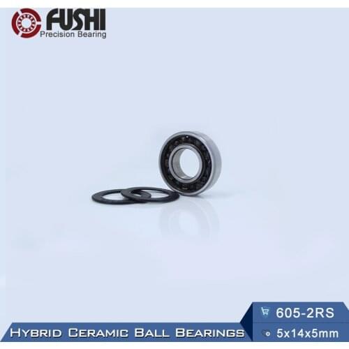 605 Hybrid Ceramic Bearing 5*14*5 mm ABEC-1 1PC Industry Motor Spindle 605HC Hybrids Si3N4 Ball Bearings 3NC 605RS