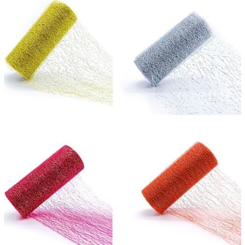 9.1m/roll Organza Tulle Roll Spool Fabric Ribbon DIY Tutu Skirt Gift Craft Party Chair Sash Wedding Party Decoration Gold Silver