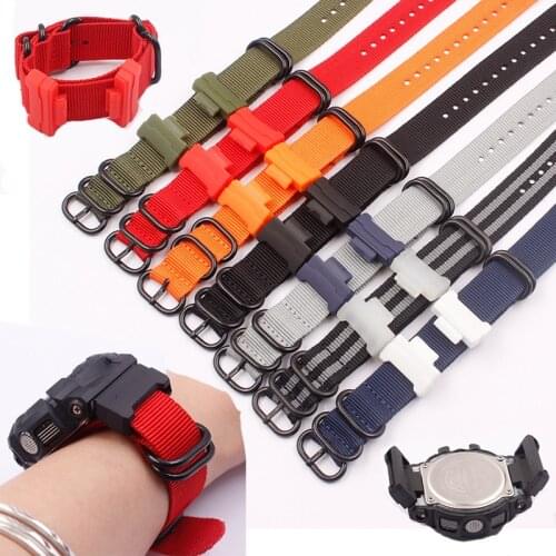 Watch Accessories For Casio G-SHOCK G-8900 GW-5000 5035 DW5600 GW-M5610 GA-100 110 120 GD-100 110 Nylon Canvas Watch Strap