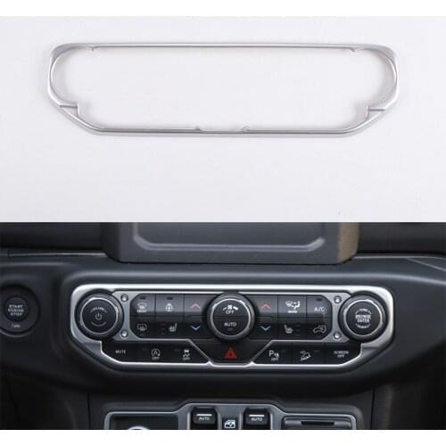 YAQUICKA Car Central Console Air Condition Adjust Switch Button Panel Decor Frame Trim For Jeep Wrangler JL 2018 Car Accessories