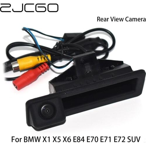 ZJCGO CCD Car Rear View Reverse Back Up Parking Trunk Handle Night Vision Waterproof Camera for BMW X1 X5 X6 E84 E70 E71 E72 SUV