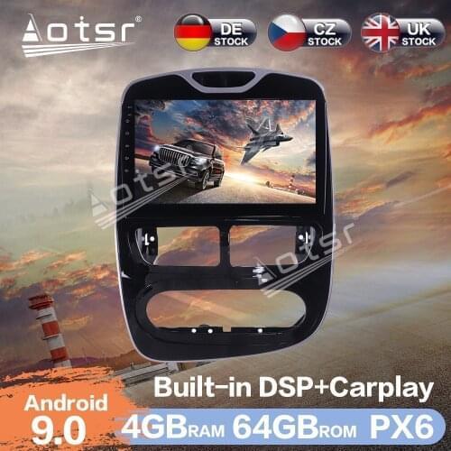 Aotsr Android 9.0 4+64GB Car Radio Player GPS Navigation DSP Car Video HD 10 Inch Multimedia Player For Renault Clio 2013 - 2015