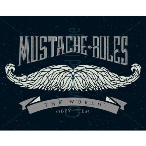 Mustache Rules Large Metal Tin Sign Poster Retro Style Home Decor Coffee Bar Decoration