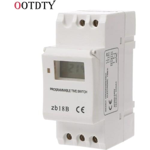 OOTDTY Microcomputer Electronic Weekly Programmable Digital TIMER SWITCH Time Relay Control 220V AC 16A Din Rail Mount