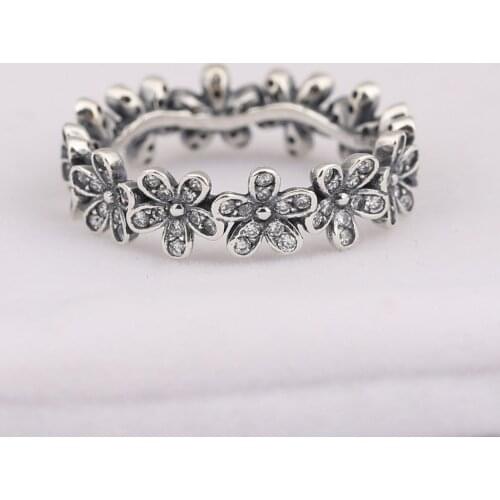 S925 Rings for Women Dazzling Daisy Meadow Stackable Ring Girl Birthday Finger Ring Gift Lady Jewelry