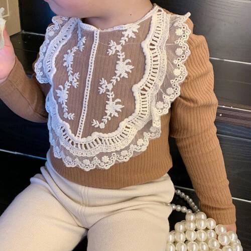 Lace Baby Girls Blouse Autumn Spring Kids Shirt for toddler long sleeve blouses children clothing Girl tops infant 80~120