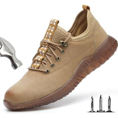 Men Outdoor Safety Shoes Labor Insurance Beef Tendon Steel Toe Cap Anti-slip Work Boots Puncture Proof Sneaker Safety Work Shoes