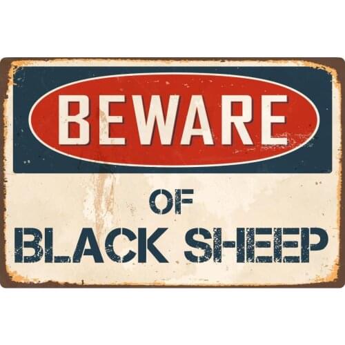 StickerPirate Beware of Black Sheep 8 x 12 Vintage Aluminum Retro Metal Sign VS057