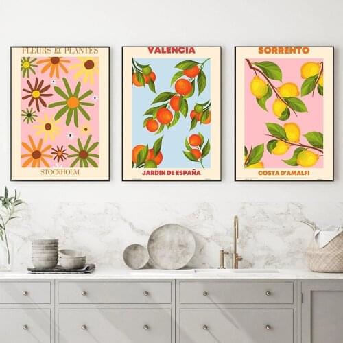 Wall Art Orange Oil Cute Kitchen Home Decor Canvas Print Painting Modern Poster Living Room Modular Pictures No Frame Artwork