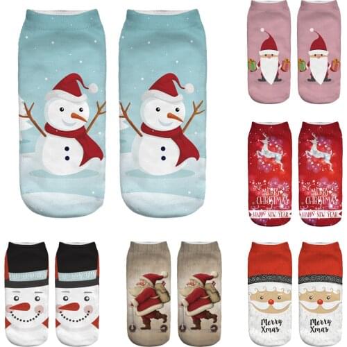 CLOOCL Men Socks Santa Claus Christmas Tree Printed Straight Socks Unisex Middle Tube 3D Sock Christmas Street Wholesale Socks
