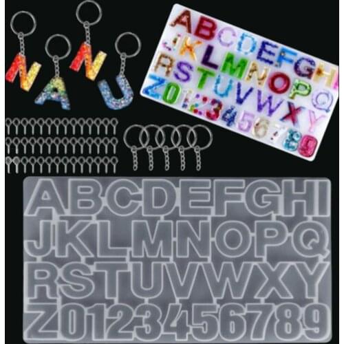 2020 New Crystal Epoxy Resin Mold Alphabet Letter Number Pendants Casting Silicone Mould DIY Crafts Jewelry Making Tools