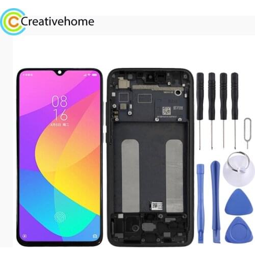 LCD Screen and Touch Screen Digitizer Full Assembly with Frame for Xiaomi Mi CC9 and Removal Tools